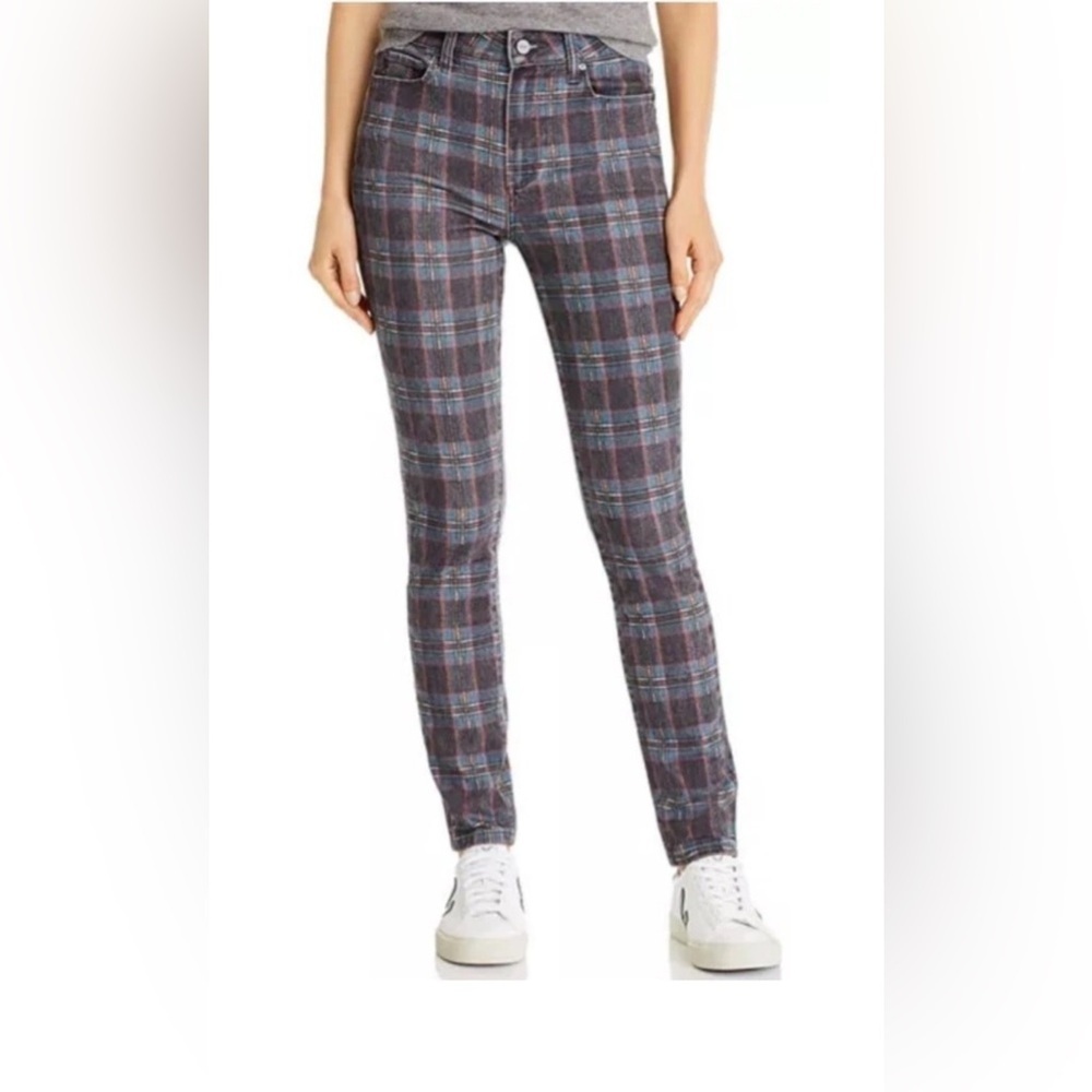 Paige Women’s 27 Denim Plaid Skinny Cotton Elastine Pockets Hoxton Ankle - Picture 2 of 9